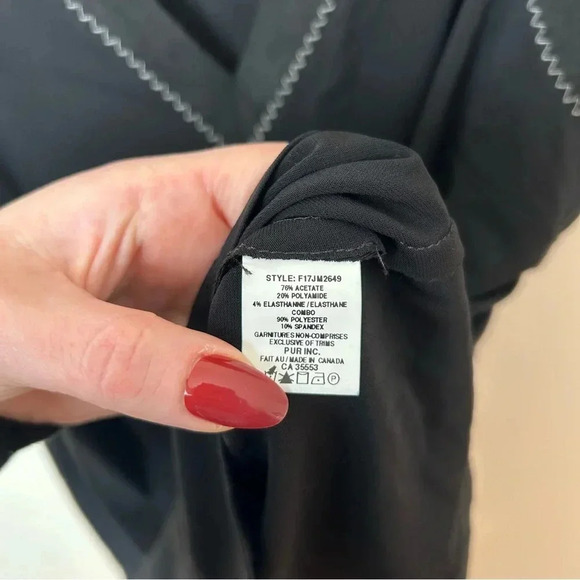 Iris Setlakwe Black V-Neck Suede Trim Stretch Shell Black Tank Top Women’s Large - Picture 4 of 6